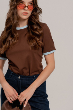 Джемпер JRSy 2620 коричневый+голубой - фото 1