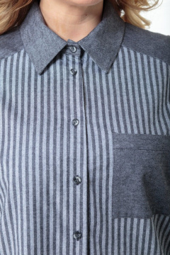 Демисезонные блуза и брюки из хлопка в полоску Anelli 996 серый+полоска - фото 4