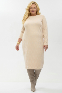 Платье Your size 2262 бежевый - фото 4