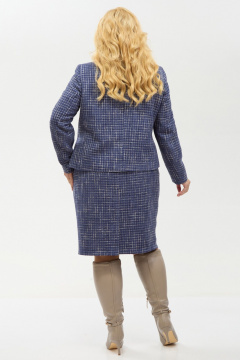 Жакет, юбка Your size 2266 синий+бежевый - фото 5