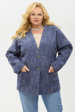 Жакет Your size 2267 синий+бежевый - фото 1