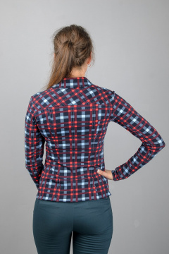 Рубашка приталенного силуэта из трикотажного материала с отложным воротником Mita ЖМ300 клетка - фото 4