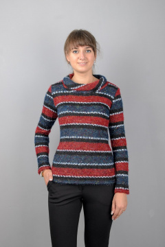 Джемпер классический прямой силуэт из трикотажа с воротником-хомутом Mita ЖМ965а - фото 1