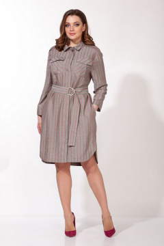 Платье-рубашка из хлопка с карманами и поясом Anna Majewska 1448 - фото 1