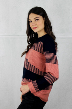 Джемпер полурегулярный с круглым вырезом и бейкой, длина 70,5 см Полесье С1803-20 0С2187-Д43 158,164 матросский_синий - фото 2