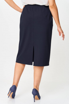 Юбка карандаш ниже колена из трикотажа с карманами Nika.PL 0503401 темно-синий - фото 3