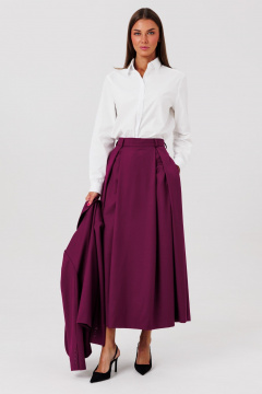 Блуза, жакет, юбка Ларс Стиль 1132 фиолетово-бордовый - фото 5