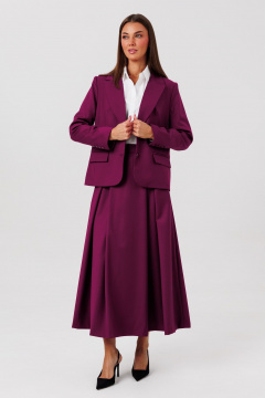 Блуза, жакет, юбка Ларс Стиль 1132 фиолетово-бордовый - фото 2