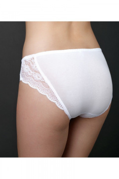 Круглогодичные хлопковые трусы с эластичным кружевом Verally 1004-3 белый - фото 2