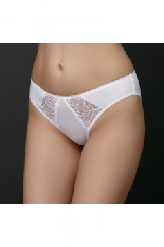 Трусы из хлопка с кружевной отделкой из эластичного трикотажа Verally 1064-1 белый - фото 1