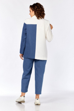 Брюки, жакет Rishelie 1003 джинс-молочный - фото 5