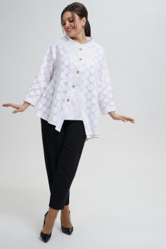 Блуза, брюки Alani Collection 2303 молоко-черный - фото 5