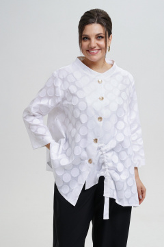 Блуза, брюки Alani Collection 2303 молоко-черный - фото 4