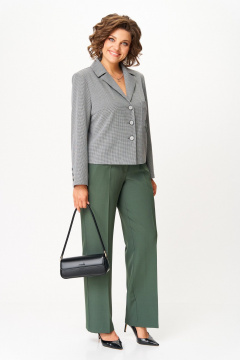 Брюки, жакет Aira Style 24240 серо-зеленый - фото 3