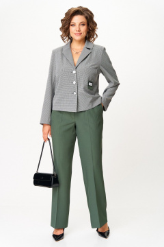 Брюки, жакет Aira Style 24240 серо-зеленый - фото 2