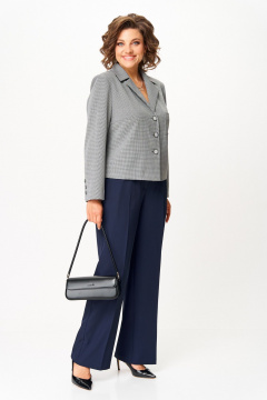 Брюки, жакет Aira Style 24240 серо-синий - фото 5