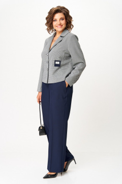 Брюки, жакет Aira Style 24240 серо-синий - фото 3