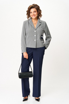 Брюки, жакет Aira Style 24240 серо-синий - фото 1