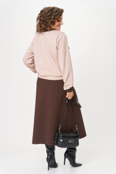 Джемпер, юбка Aira Style 24129 пудра-коричневый - фото 3