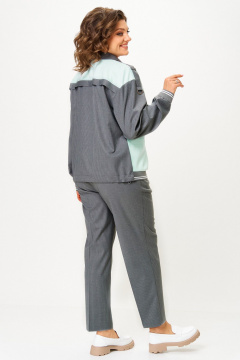Брюки, жакет Aira Style 24231 темно-серый_мята - фото 4