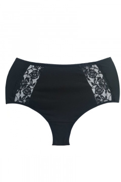 Трусы женские хлопок и трикотаж с высоким бочком и коррекцией Teyli 183 черный - фото 1
