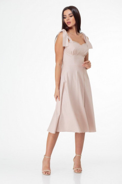 Платье-сарафан из пастельно-розовых тканей с кружевной отделкой Anelli 847 нюд - фото 1