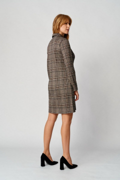 Платье демисезонное женское двубортное из трикотажа с поясом Almirastyle 118 клетка - фото 4