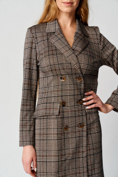 Платье демисезонное женское двубортное из трикотажа с поясом Almirastyle 118 клетка - фото 3