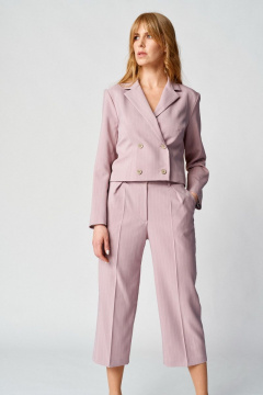 Розовый костюм с брюками-кюлотами, укороченный жакет Almirastyle 145 розовый - фото 4