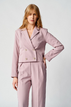 Розовый костюм с брюками-кюлотами, укороченный жакет Almirastyle 145 розовый - фото 1