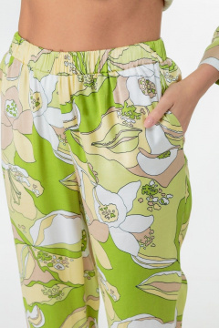 Бежевый текстильный костюм из вискозы и шелка Anelli 870 зеленые_тона - фото 5