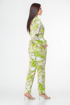 Бежевый текстильный костюм из вискозы и шелка Anelli 870 зеленые_тона - фото 2