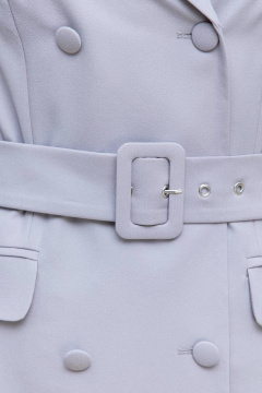 Платье-пиджак двубортное с поясом и прорезными карманами Domna 5528 серый - фото 3