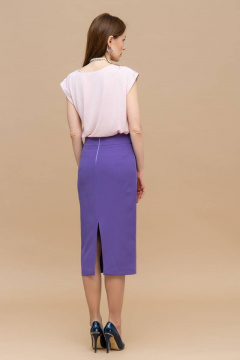 Фиолетовая юбка карандаш из текстиля с разрезом Domna 71114 лаванда - фото 3
