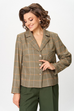 Брюки, жакет Aira Style 24238 бежево-зеленый - фото 4