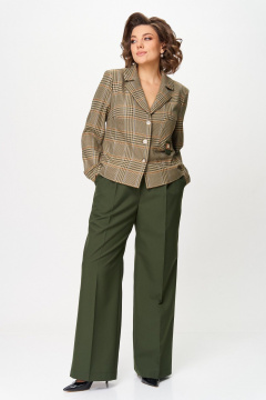 Брюки, жакет Aira Style 24238 бежево-зеленый - фото 2