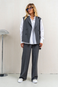 Блуза, брюки, жилет Aira Style 24-24 серый - фото 1