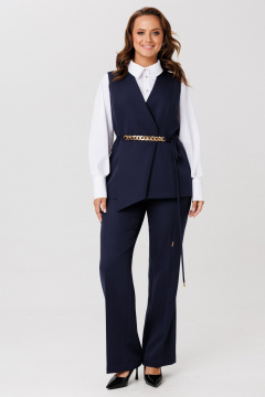 Блуза, брюки, жилет Mubliz 286 синий_белый - фото 1