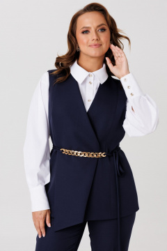 Блуза, брюки, жилет Mubliz 286 синий_белый - фото 4