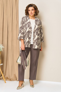 Блуза, брюки, жакет VOLNA 1434 молочно-бежевый - фото 3