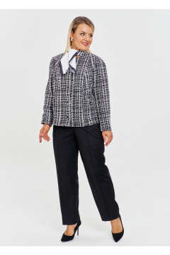 Брюки, жакет OVERYOU М216 черно-белый с черным - фото 2