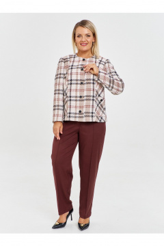 Брюки, жакет OVERYOU М216/1 бежево-терракотовый - фото 1