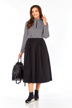 Платье БагираАнТа 1058 гусиная_лапка-черный - фото 2