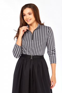 Платье БагираАнТа 1058 гусиная_лапка-черный - фото 4