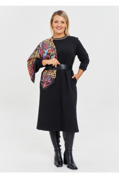 Платье OVERYOU М219 черный - фото 4