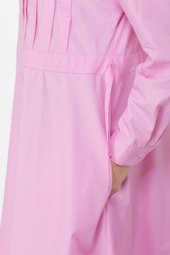 Платье миди свободного силуэта из хлопка и текстиля Anelli 998 розовый - фото 3