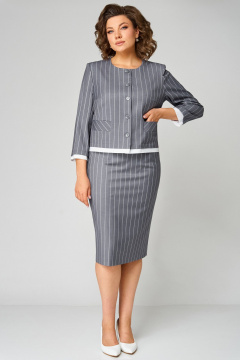 Жакет, юбка Мишель стиль 1299 серый - фото 2