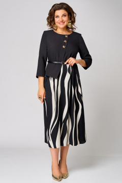 Платье Мишель стиль 1303 черно-молочный - фото 1