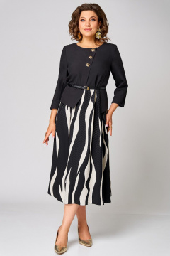 Платье Мишель стиль 1303 черно-молочный - фото 2