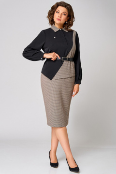 Блуза, юбка Мишель стиль 1304 коричнево-черный - фото 2